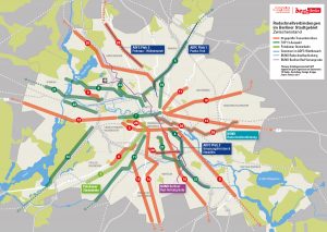 Potentielle Radschnellverbindungen für das neue Radgesetz in Berlin